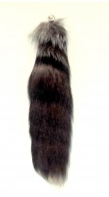 Silver fox fur tail - Key chain